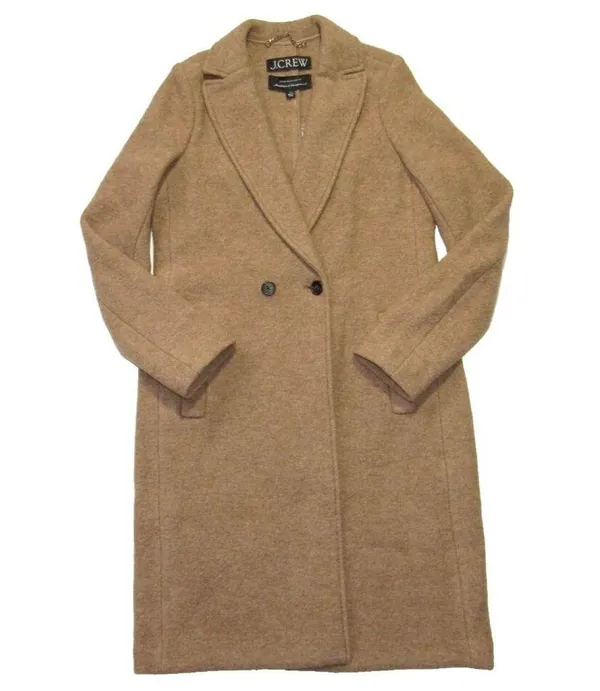 NWT J.Crew New Daphne Topcoat in Heather Camel Italian Boiled Wool Coat 2T $228 - Image 3