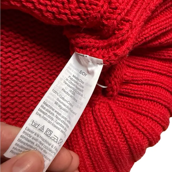 ✨🧶 Vintage J. CREW Roll Neck Knit Sweater Red Cotton Pullover Women’s Size S 🧶✨ - Image 3