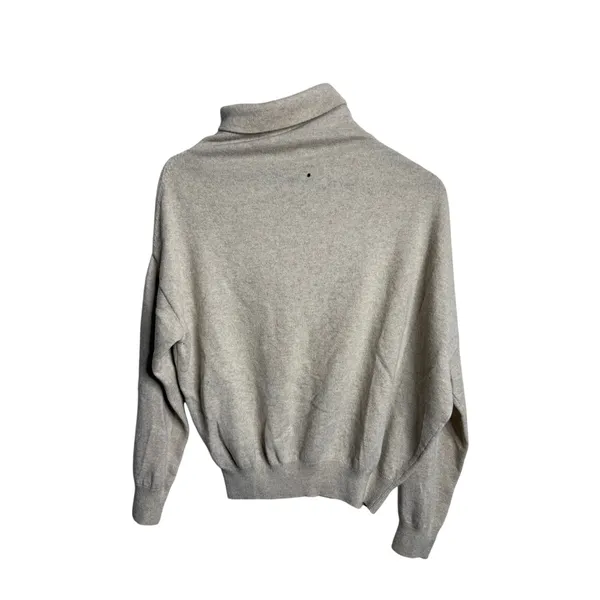 Cuyana Cashmere Blend Funnel Neck Turtleneck Sweater size S/M Oatmeal Beige - Image 2