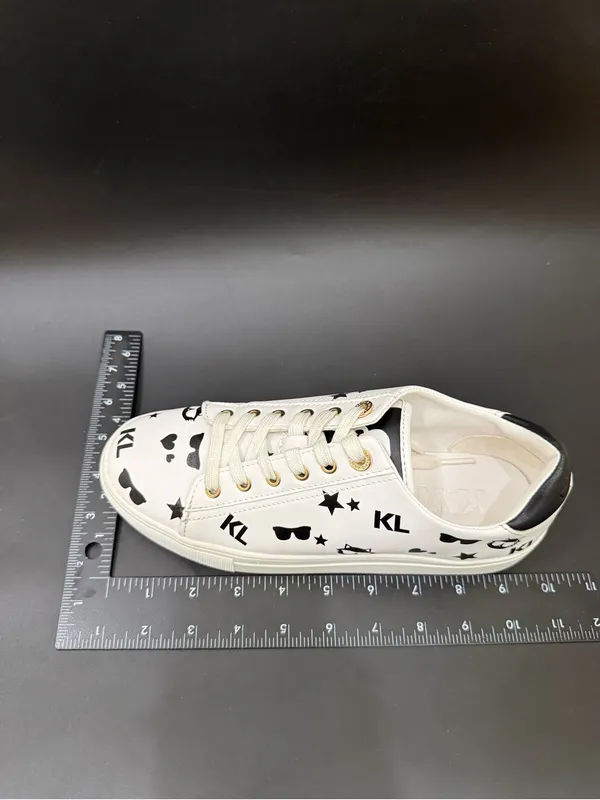 KARL LAGERFELD Cate Choupette Print Black White Women’s Sneakers Size 7M US 37.5 - Image 7