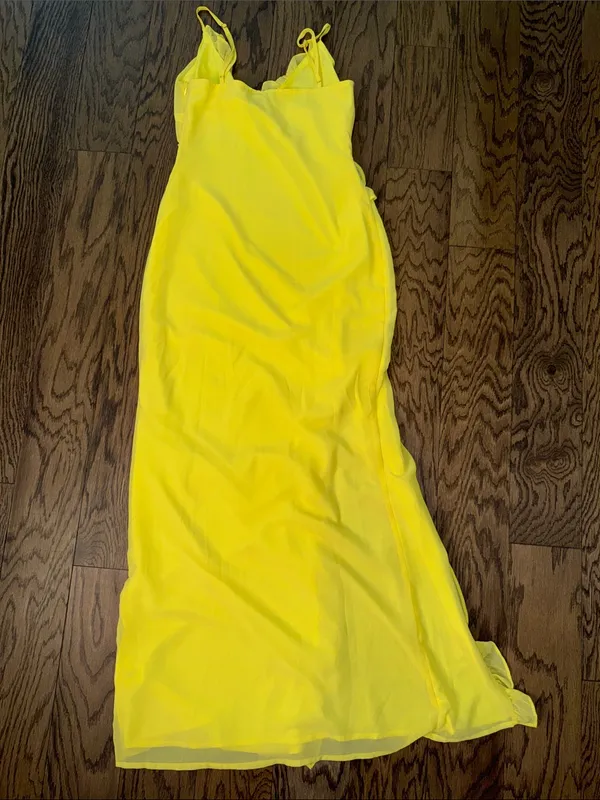 Beginning Boutique Bright Yellow Ruffle-Trim Maxi Dress + - Image 9
