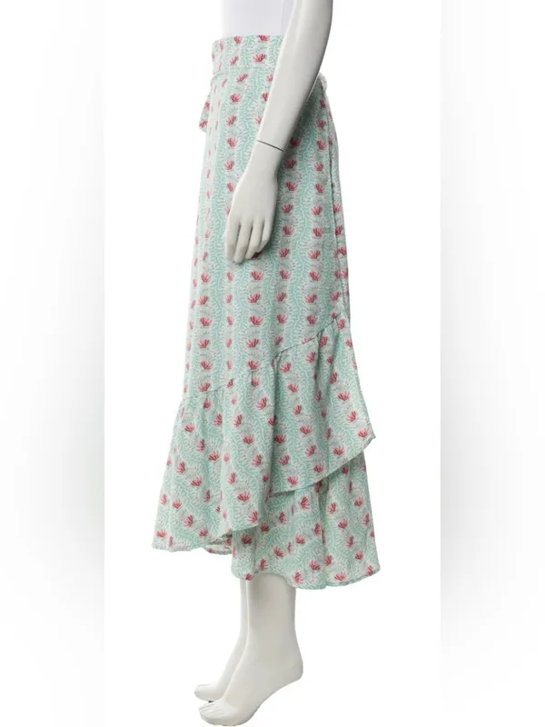 Hill House Sage Green Floral Maxi Skirt - Image 3
