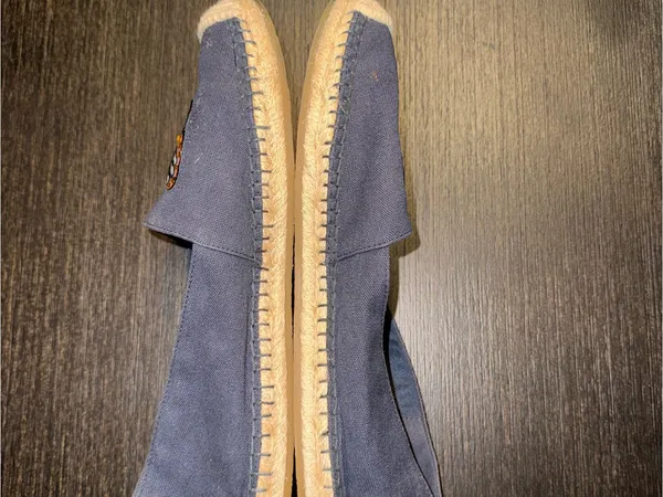 kate spade Navy Canvas Butterfly Espadrille Flats - Image 3