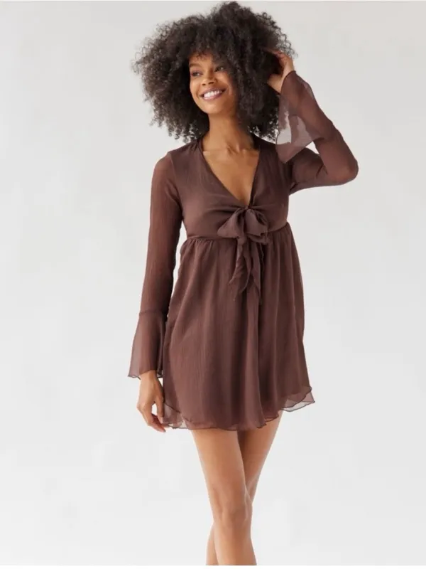Urban Outfitters Kiki Tie-Front Mini Dress - Image 2