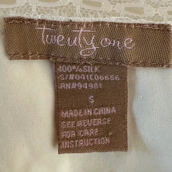 Y2K 2000's Vintage S 100% Silk Cami Lace Top Cream renaissance romantic tank - Image 3
