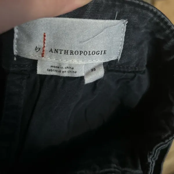 Anthropologie Liza Utility Short Button Fly Slate Navy Blue High Waisted Size 28 - Image 4