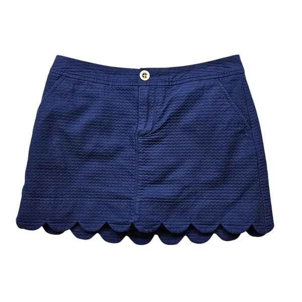 Lilly Pulitzer Colette Scallop Skort Womens 0 Navy Skirt Preppy - Image 2