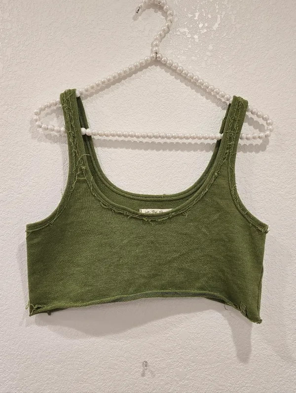 Free People We The Free Crop Top Green XS - Image 4