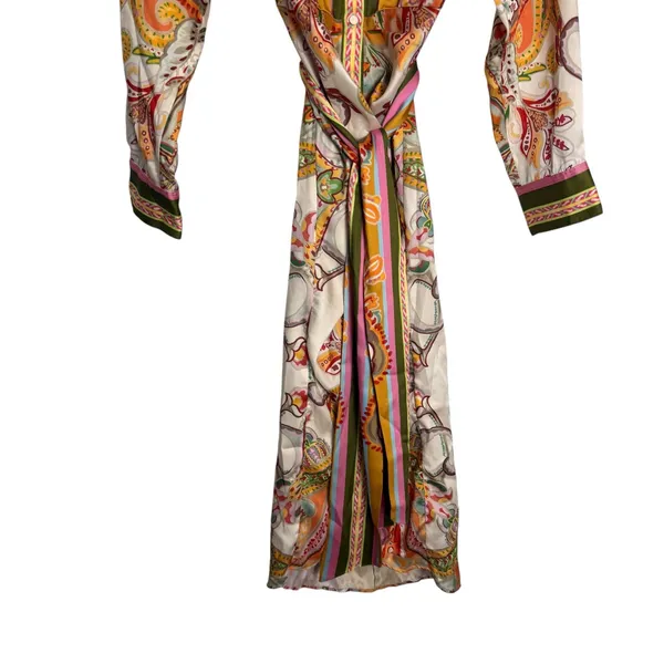Antonio Melani Roxanne Baroque Paisley Belted Long Sleeve Midi Shirt Dress 2 - Image 4