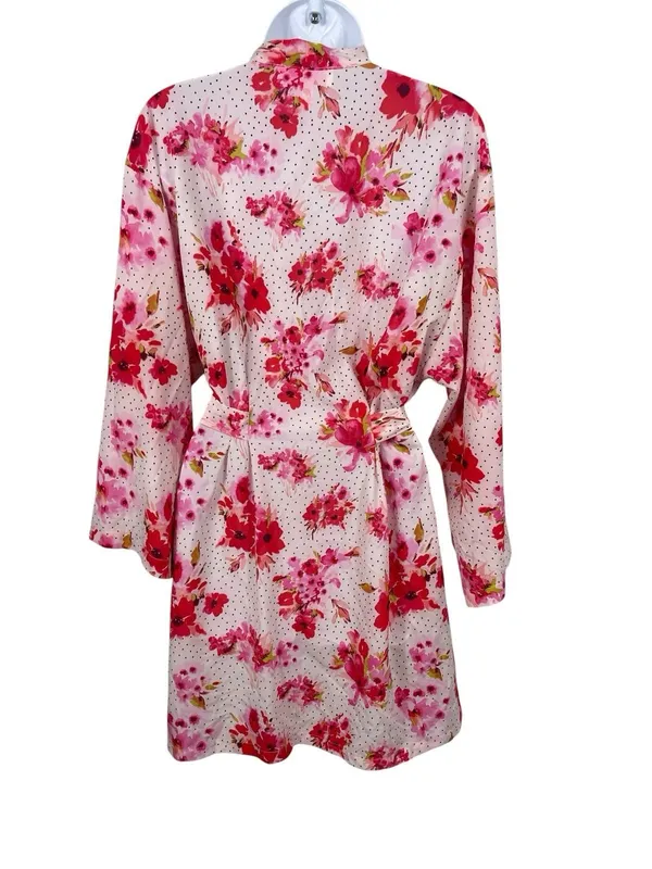 Oscar de la Renta Pink Label Floral Kimono Robe Belted Lounge Lightweight L - Image 5