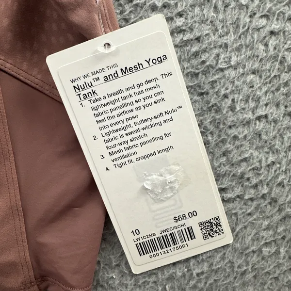 NWT Lululemon‎ Nulu and Mesh Yoga Tank Top Jewel Emboss Spiced Chai Women's 10 - Image 3