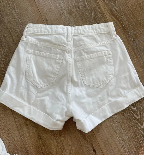 Wild Fable White Denim Shorts High-Rise - Image 2