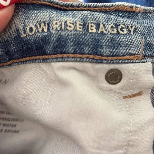 American Eagle Low Rise Baggy Jean Blue Size 16 - Image 4