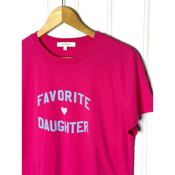 Favorite Daughter Womens Pink Graphic Tee Short Sleeve Crew Neck T-Shirt Medium - Image 4