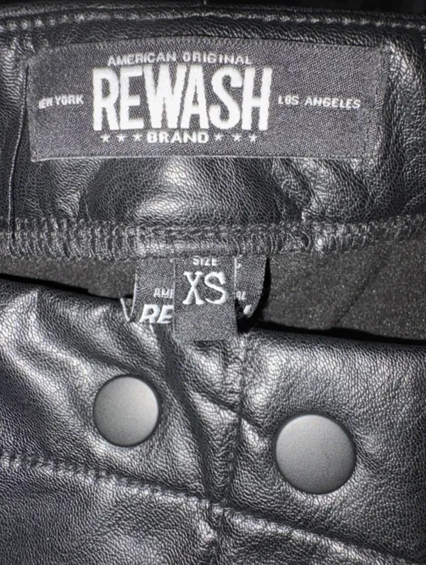 REWASH Black Faux Leather Women’s Shorts XS - Image 5
