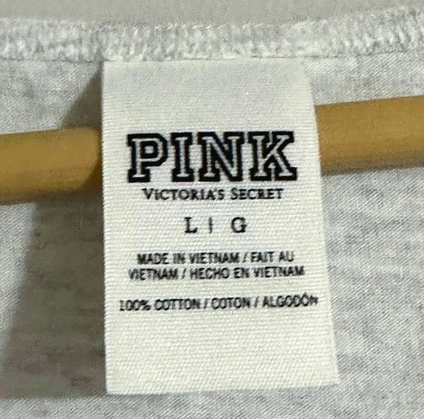 Victorias Secret PINK Grey Muscle Tank Top Women L Ombre Green Blue Logo Graphic - Image 6