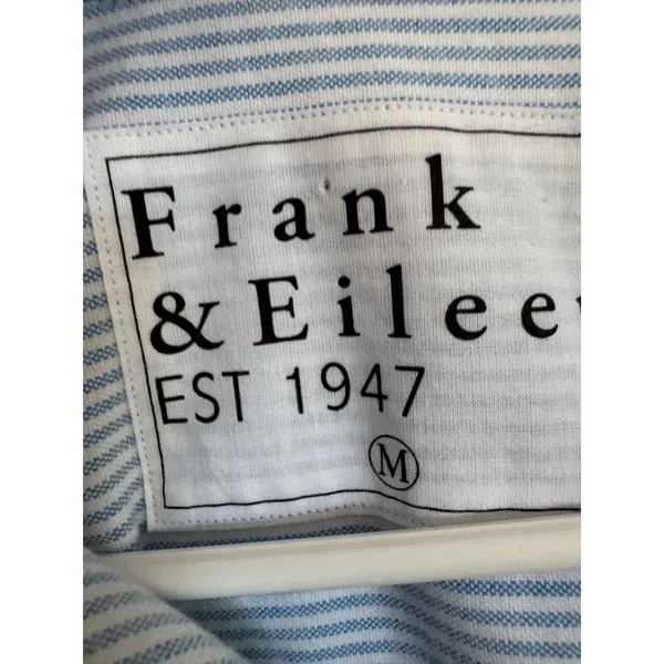 Frank & Eileen blue striped oversized Shirley button up top size medium - Image 2
