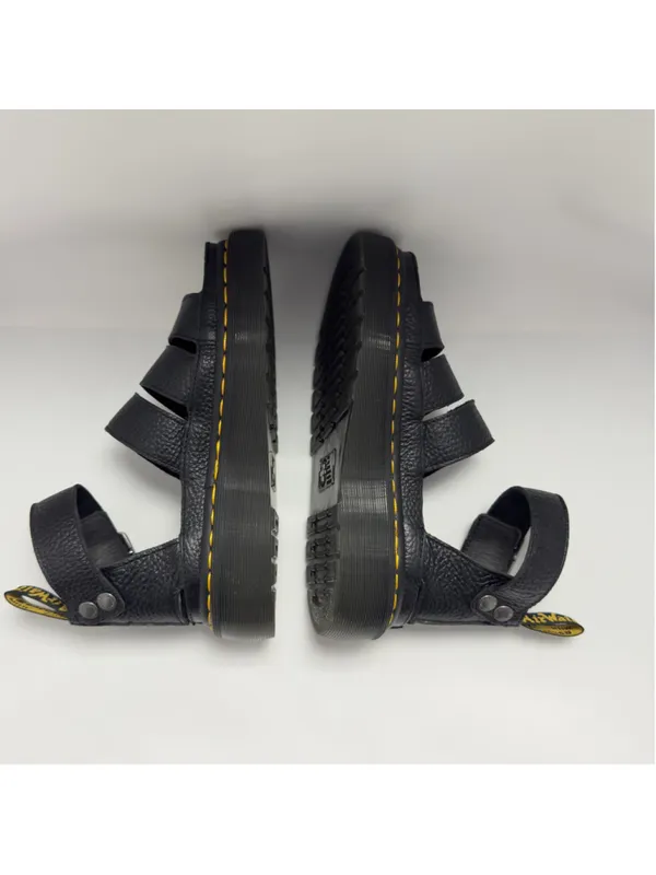 Dr. Martens Clarissa II Quad Milled Nappa Leather Platform Sandals Black Size 5L - Image 8