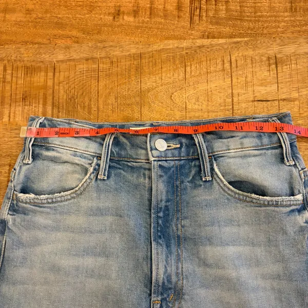 Mother Superior The Hustler Roller Sneak Jeans 26 I Confess Wide Leg Light Wash - Image 16