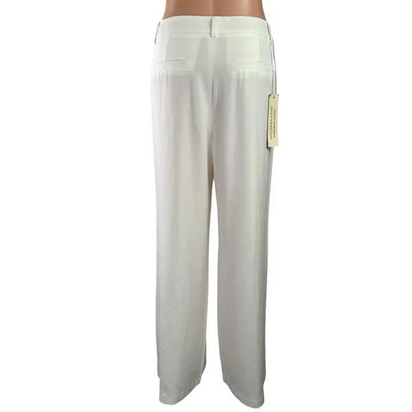 NEW Perfect Corset Women's White High Rise Wide Leg Straight Trousers Pants S - Image 3