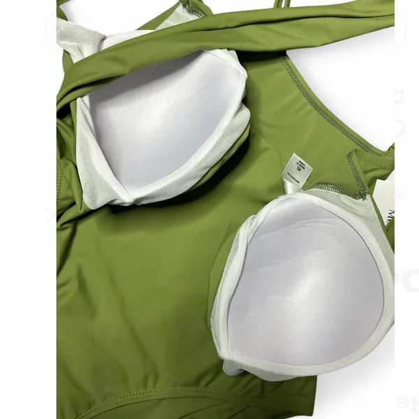 Meet curve Green Cut Out Wrap One Piece Swimsuit. Size XL NWT - Image 3
