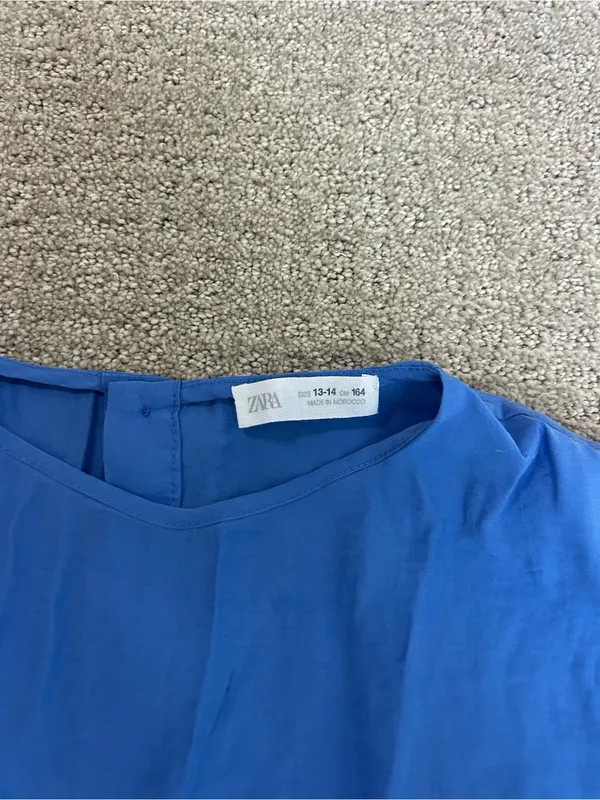 Zara Blue Short Sleeve Bubble Top - Image 2