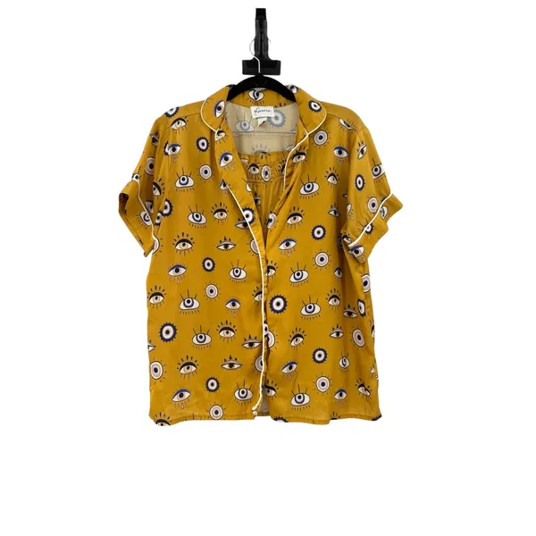 Averie Amara Evil Eye Satin Short Pajama Set Bronze Gold Size Medium - Image 3