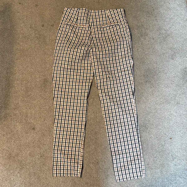 A New Day Nude Black Plaid High Rise Elastic Waist Ankle Pants Size 6 - Image 3