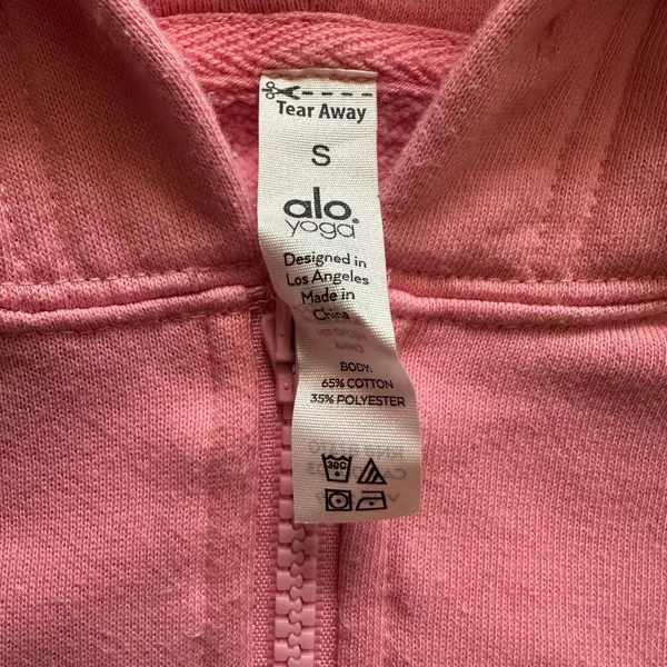ALO Stadium Half Zip Hoodie in Macaron Pink - Image 3
