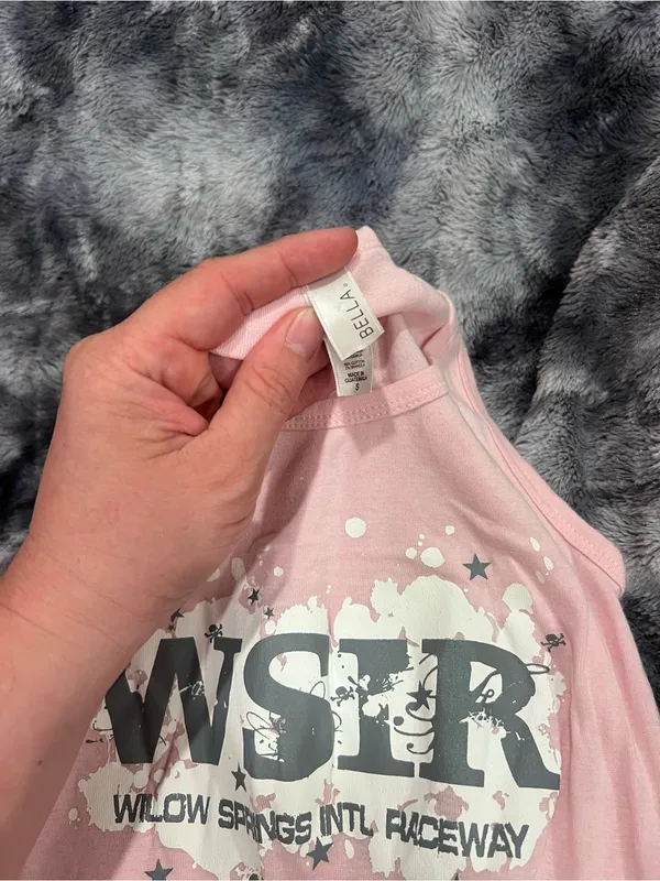 Bella Canvas Light Pink Graphic Tank Top with WSTR Print - Image 2