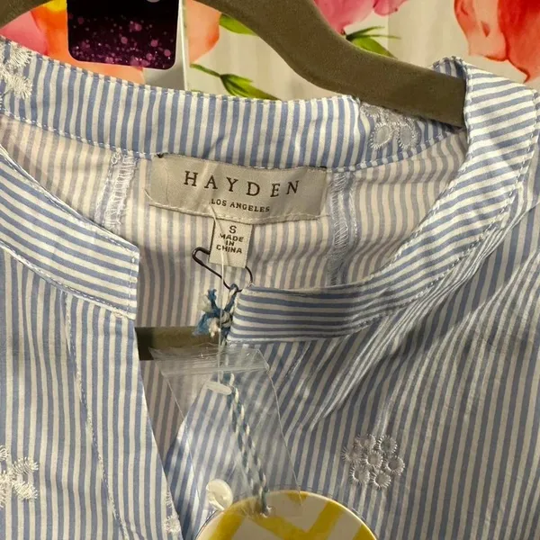 S8. Hayden blue striped button up shirt - Image 2