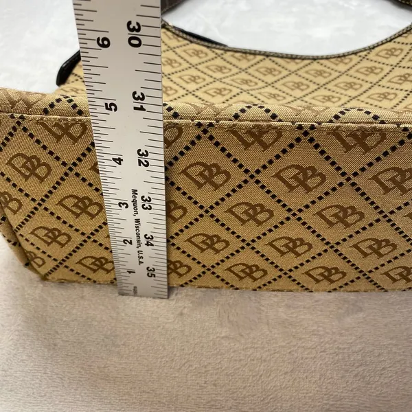 Dooney & Bourke Signature Canvas Hobo Bag Brown‎ Leather Trim Handbag - Image 6