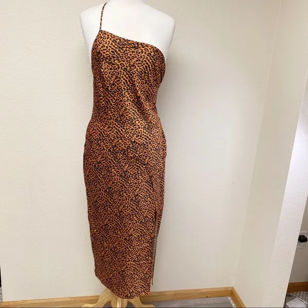 The East Order Sahara Leopard One Shoulder Midi Dress L NWT - Image 2