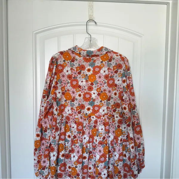 New Dokotoo Women’s Large V Neck Tiered Midi Floral Boho Dress Cottagecore - Image 4