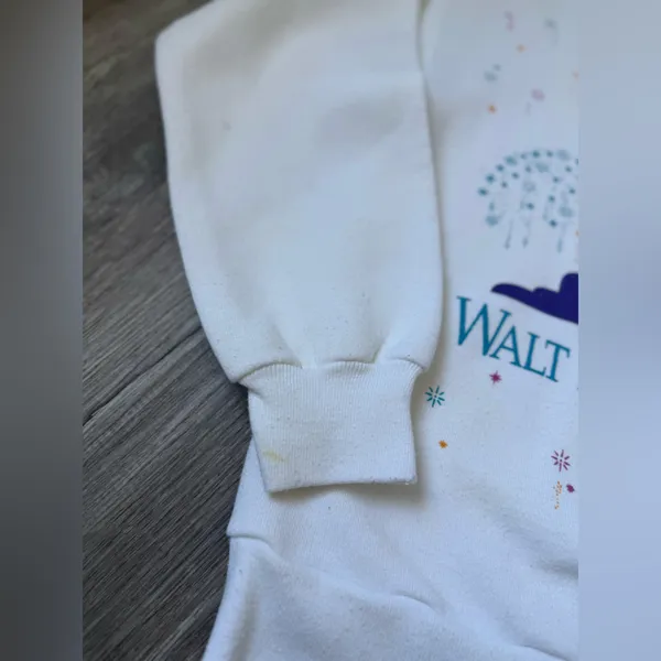 VTG 90s DISNEY DESIGNS Walt Disney World Mickey Sweatshirt Rare White Crewneck S - Image 7