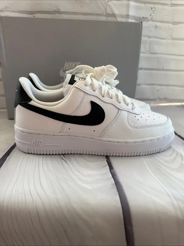 Nike Women’s Air Force 1 ‘07 - White/Black - White-White - Image 5