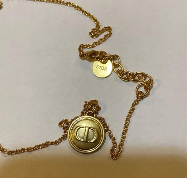 Christian Dior Petit CD Necklace Gold-Finish Metal - Image 3