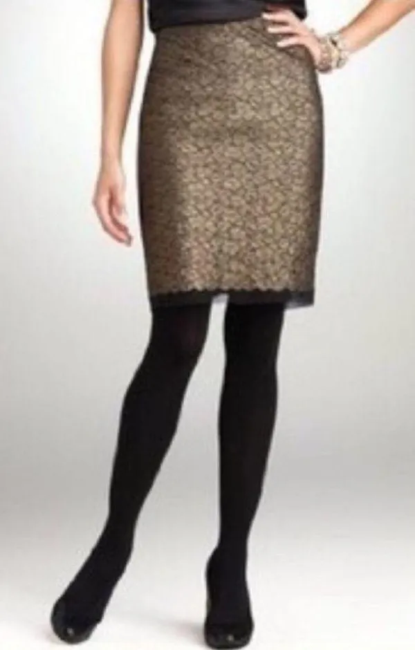 Ann Taylor Metallic Lace Pencil Skirt Petite - Image 6