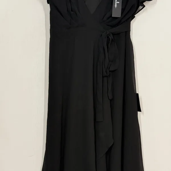 Lulus Ravishing Charm Maxi Dress Size Small‎ Black Ruffled Wrap High Low NWT - Image 7