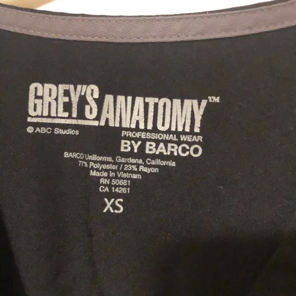 Greys Anatomy By Barco Black Color Women’s Size L Scrub Top - Image 2