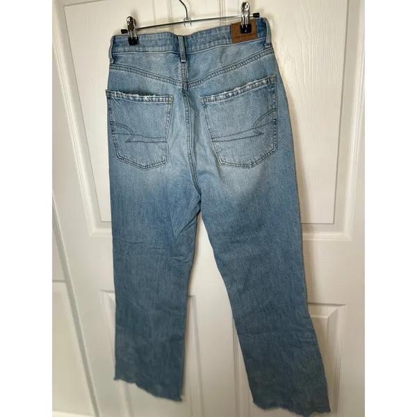 American Eagle Outfitters‎ Jeans High Rise 90s Flare Light Wash Size 6 Short - Image 2