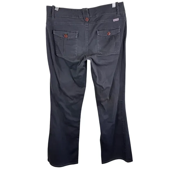 Nori Y2K Womens Brown Stretch Twill Flare Pants Double Button Pocket Size 9 - Image 2