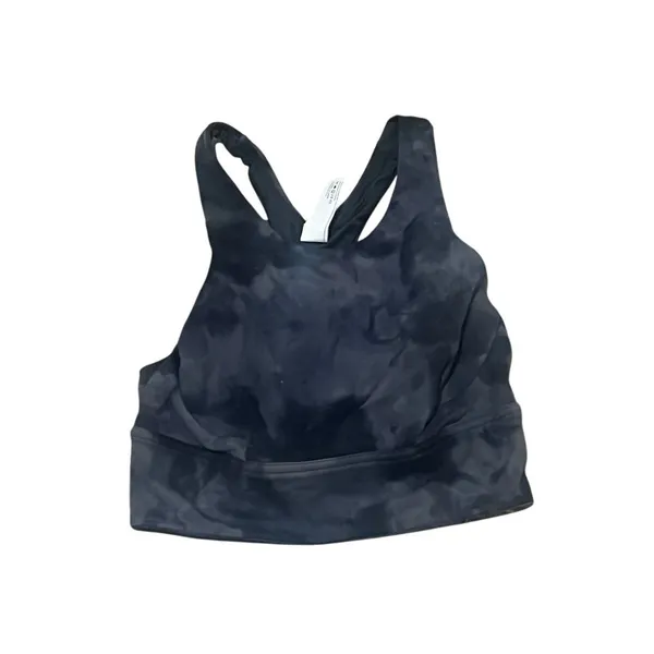 Lululemon Women's Black Tie-Dye Sports Bra Size 4 Standard Reversible High Neck - Image 2