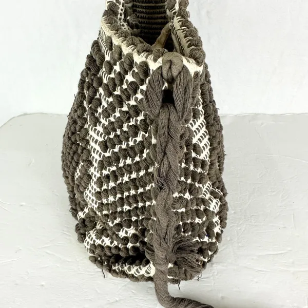 Antonello Tedde Capriccioli Handwoven Eco Luxury Handbag Large Rombi Linen - Image 4