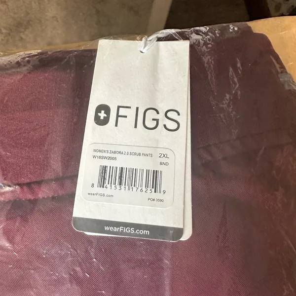 Figs Women’s Zamora Jogger Scrub Pants Burgundy Size 2XL NEW! - Image 3