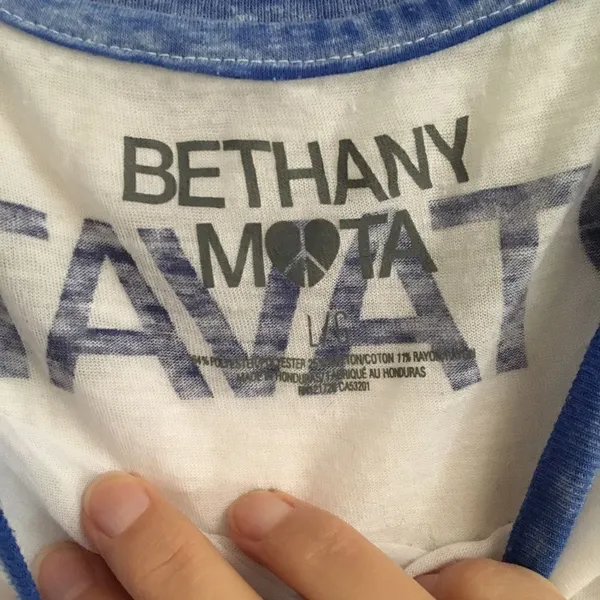 Bethany Mota Y2K burnout raglan baseball Tee L Motavator‎ - Image 7