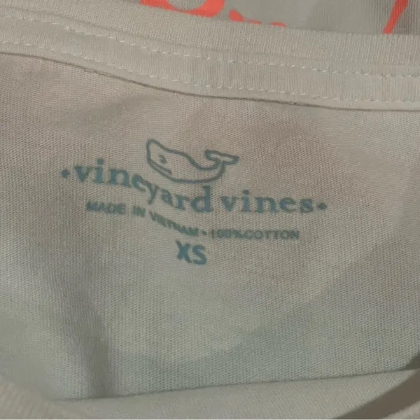 Vineyard Vines White Graphic T-Shirt Long Sleeve Top Size XS - Image 3