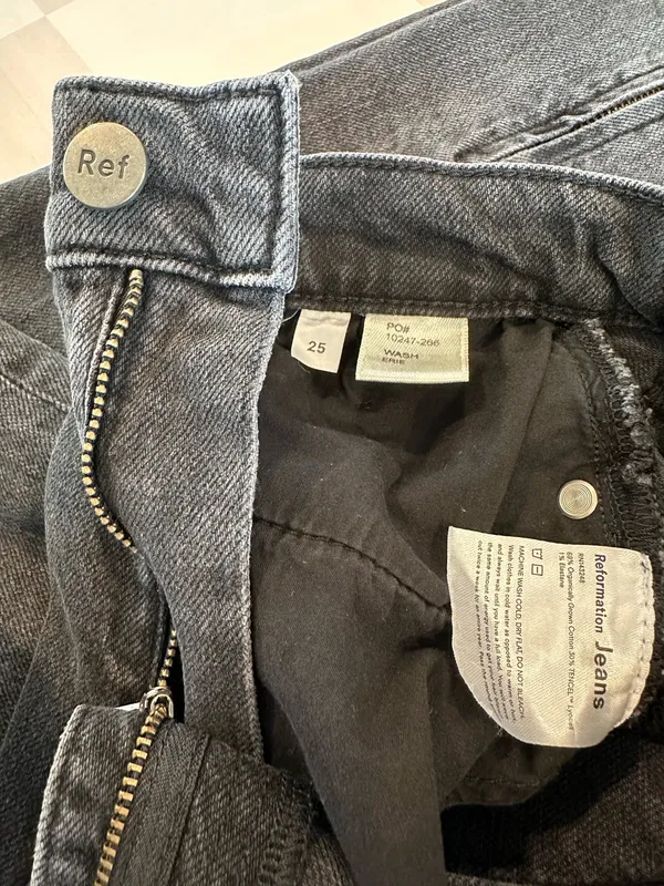 reformation camilla vintage erie black high waisted back ankle zip flare jean - Image 11