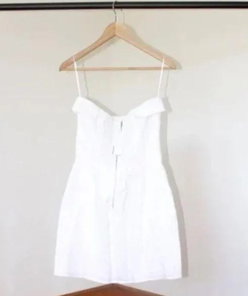 Reformation Madilyn Linen Dress (White) - Image 3
