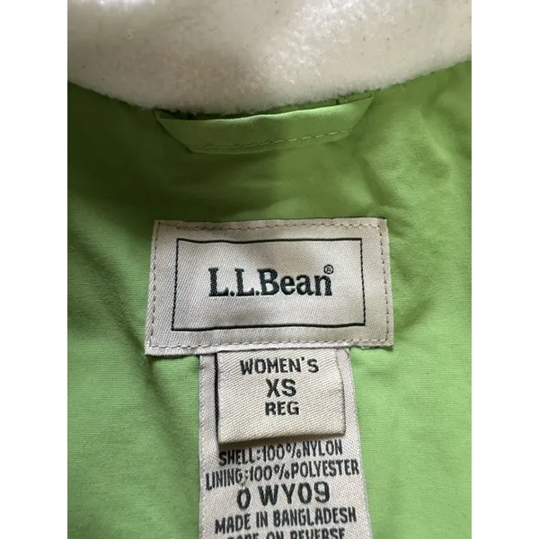 LL Bean Vest Women Size XS Regular Green‎ Full Zip Pockets Jacket Preppy Outdoor - Image 3